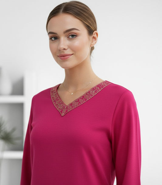 Pink Rayon Short Kurti