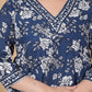 Indigo Blue Floral Print Rayon Midi Dress