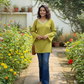Mustard Yellow Rayon Short Kurti