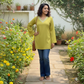 Mustard Yellow Rayon Short Kurti