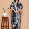 Black & White Tie-Dye Printed Rayon Co-Ord Set