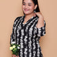 Black & White Tie-Dye Printed Rayon Co-Ord Set