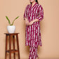 Maroon Abstract Printed Rayon Co-Ord Set