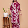 Maroon Abstract Printed Rayon Co-Ord Set