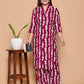 Maroon Abstract Printed Rayon Co-Ord Set
