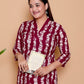 Maroon Abstract Printed Rayon Co-Ord Set