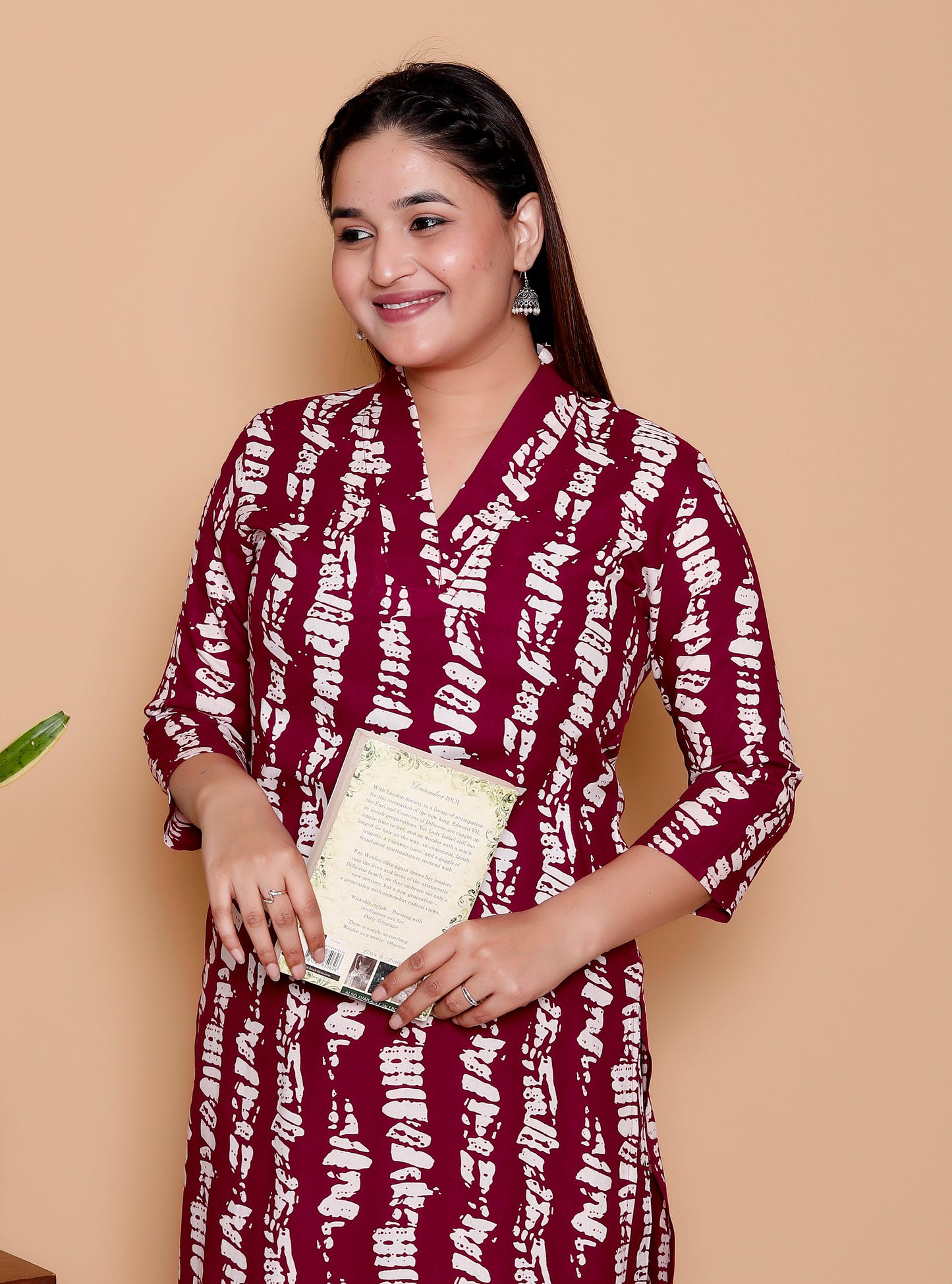 Maroon Abstract Printed Rayon Co-Ord Set