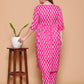 Pink Golden Leaf Rayon  Co-Ord set