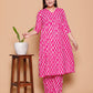 Pink Golden Leaf Rayon  Co-Ord set