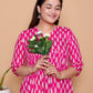 Pink Golden Leaf Rayon  Co-Ord set