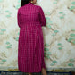 Magenta & Gold Printed Rayon Maternity Feeding Dress