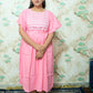 Baby Pink & White Striped Rayon Maternity Feeding Dress with Flutter Sleeves