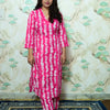 Magenta Pink Shibori Printed Rayon Kurta Pant Set