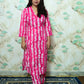 Magenta Pink Shibori Printed Rayon Kurta Pant Set