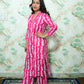 Magenta Pink Shibori Printed Rayon Kurta Pant Set