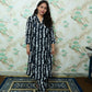 Black & White Shibori Printed Rayon Kurta Pant Set