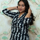 Black & White Shibori Printed Rayon Kurta Pant Set