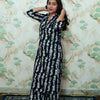 Black & White Shibori Printed Rayon Kurta Pant Set
