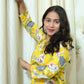 Yellow & Grey Floral Print Rayon Co-Ord Set