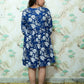 Indigo Blue Floral Print Rayon Midi Dress