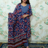 Royal Blue Pichwai Print Rayon Ethnic Set with Dupatta