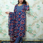 Royal Blue Pichwai Print Rayon Ethnic Set with Dupatta
