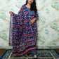 Royal Blue Pichwai Print Rayon Ethnic Set with Dupatta