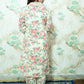 Cream & Pink Floral Print Rayon Co-Ord Set with Lace Detailing