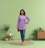 Purple Rayon Short Kurti