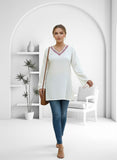 White Rayon Short Kurti