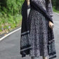 Black Printed Rayon Anarkali Ethnic Set with Dupatta