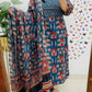 Blue Printed Rayon Kurta Pant Set with Dupatta