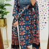 Blue Printed Rayon Kurta Pant Set with Dupatta