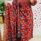 Red Printed Rayon Kurta Pant Set with Dupatta