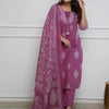 Wine Printed Rayon Kurta Pant Set