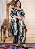 White & Black Printed Co-Ord Set