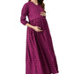 Wine Printed Maternity Gown