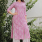 Pink & White Printed Kurta Pant Set