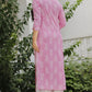 Pink & White Printed Kurta Pant Set