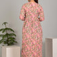 Pink Printed Rayon Maternity Gown