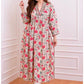 Cream & Pink Floral Rayon Printed Kurta Pant Set