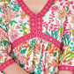 Pink & White Multicolor Floral Rayon  Kurta Pant Set