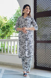 Black & White Zebra Rayon Print Co-Ord Set
