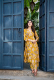Mustard Floral Printed Rayon Co-Ord Set