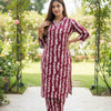 Maroon Abstract Printed Rayon Co-Ord Set