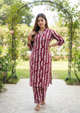 Maroon Abstract Printed Rayon Co-Ord Set