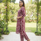 Maroon Abstract Printed Rayon Co-Ord Set