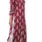 Maroon & White Printed Kurta Pant Set